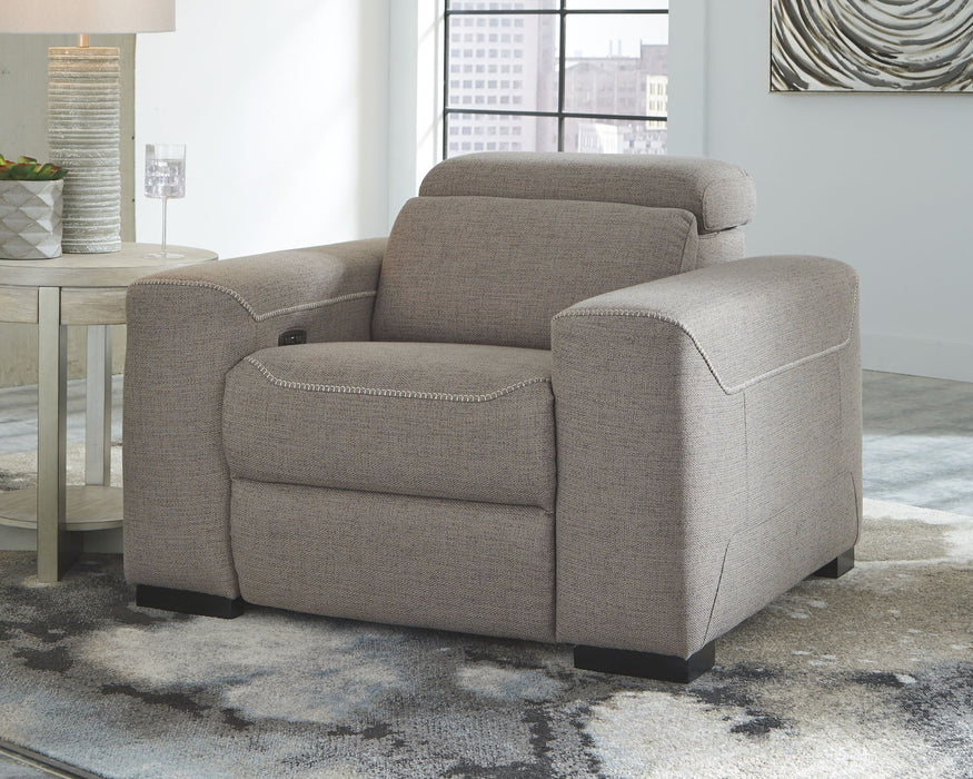 Mabton - Gris - Pwr Recliner/Reposacabezas ajustable