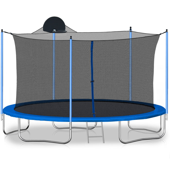 12 Foot Trampoline With Board - Blue