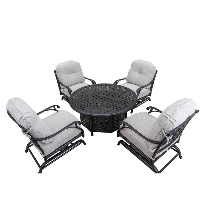 Stylish Outdoor 5 Piece Aluminum Dining Set With Cushion - Sandstorm
