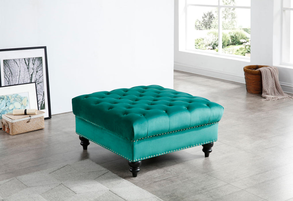 Glory Furniture Nola Ottoman, Green