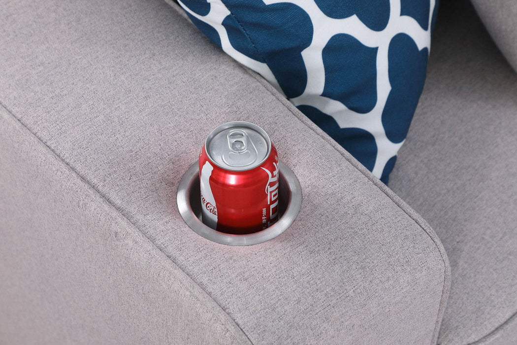 Cooper - Linen Loveseat With Cupholder