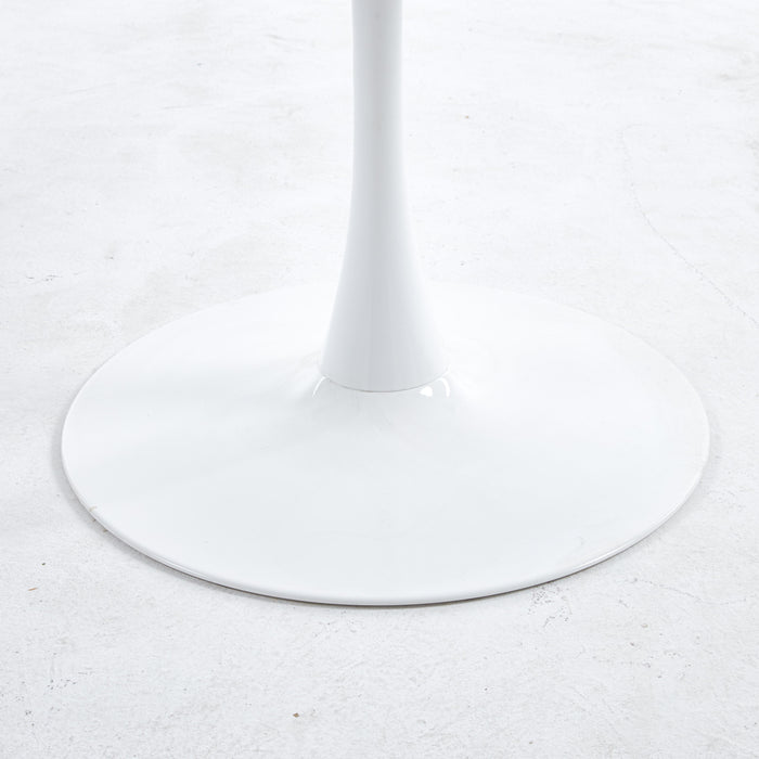 Tulip Table Mid-Century Dining Table With Round MDF Table Top, Pedestal Dining Table, End Table Leisure Coffee Table - White