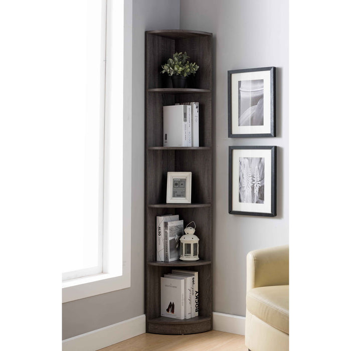 Corner Bookcase Display, Bookshelf Stand With Five Shelves