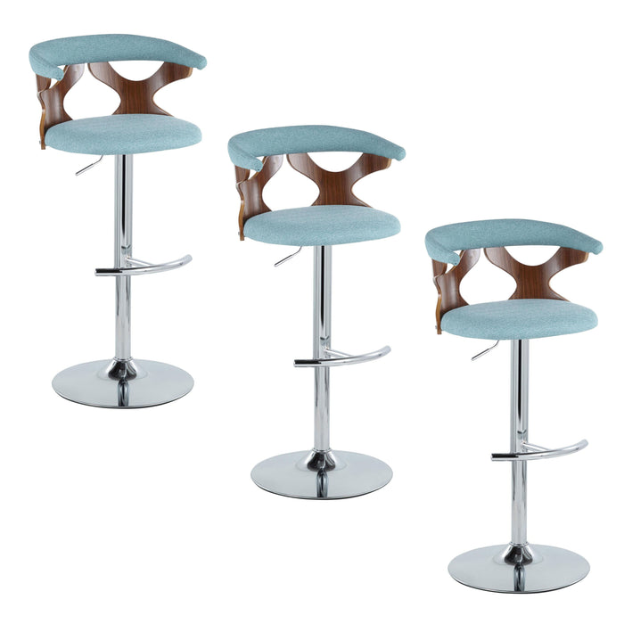 Gardenia - Mid Century Modern Adjustable Barstool With Swivel With Rounded T Footrest (Set of 2)