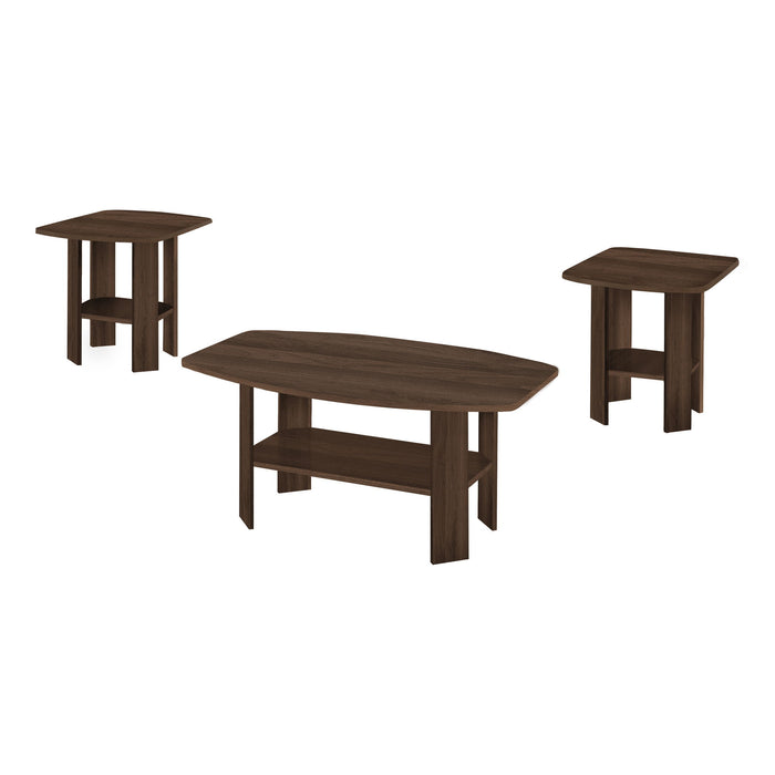 Table Set, Coffee, End, Side, Accent, Living Room Transitional (Set of 3) - Walnut