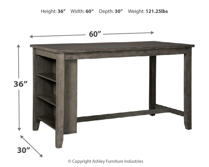 Caitbrook - Gris - Mesa de comedor rectangular