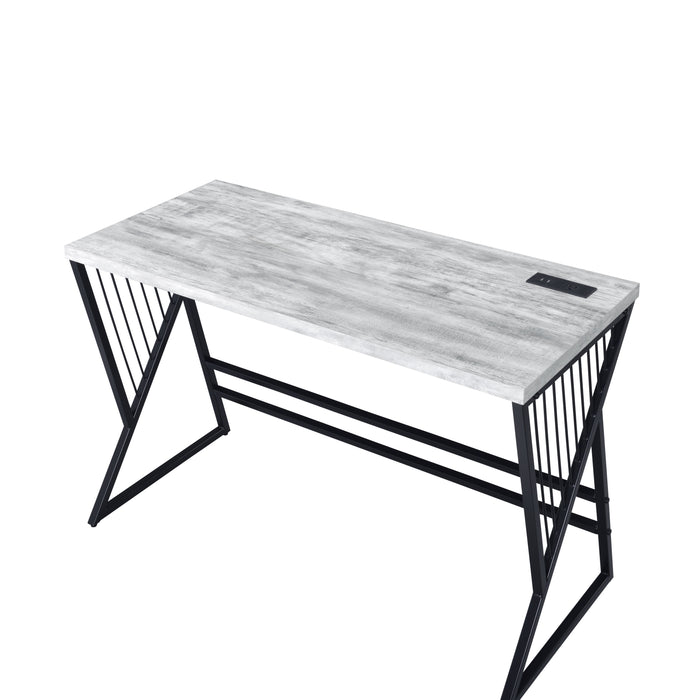 Collick - Writing Desk - Weathered Gray & Black Finish