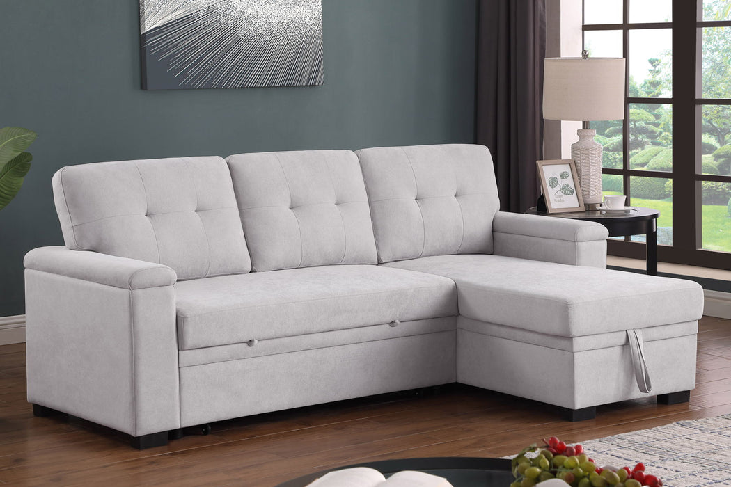 Lucca II  - 84.5"W Reversible Sleeper Sectional Sofa with Storage Chaise