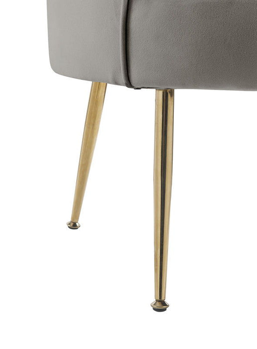 Angelina - Velvet Scalloped Back Barrel Accent Chair With Metal Legs