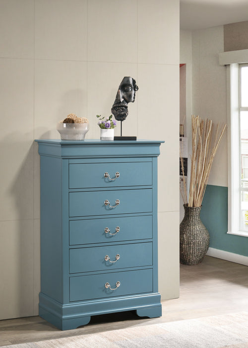 Glory Furniture Louisphillipe Chest, Teal