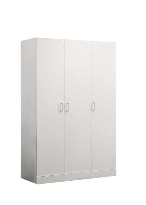 Declan - 3 - Door Wardrobe Cabinet Armoire With Storage Shelves And Hanging Rod - White