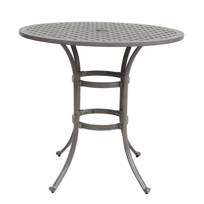 42" Cast Aluminum Round Bar Table - Gray