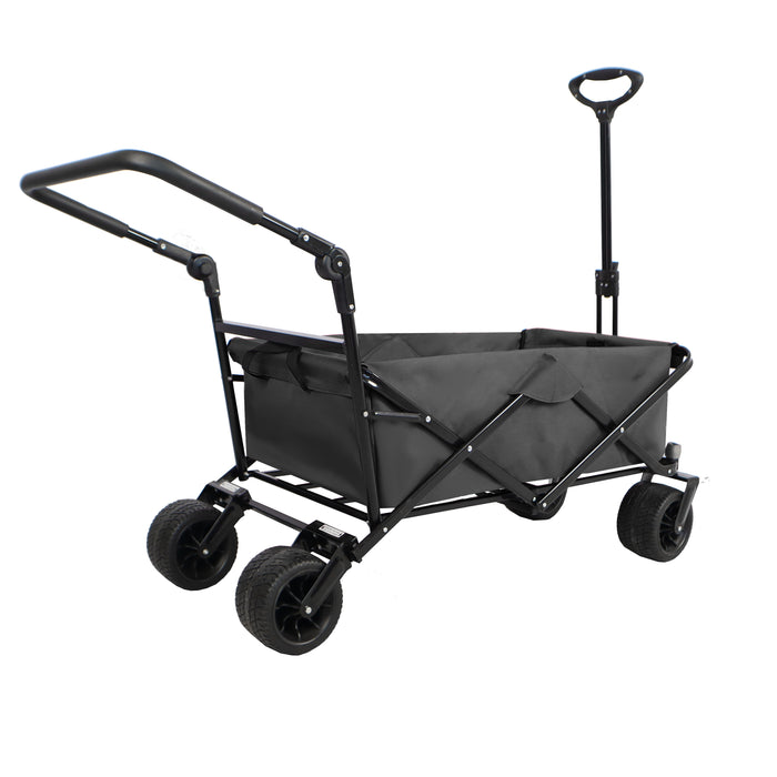 Utility Park Garden Cart Tool Customized Color Folding Camping Trolley Outdoor Picnic Beach Wagon - Black