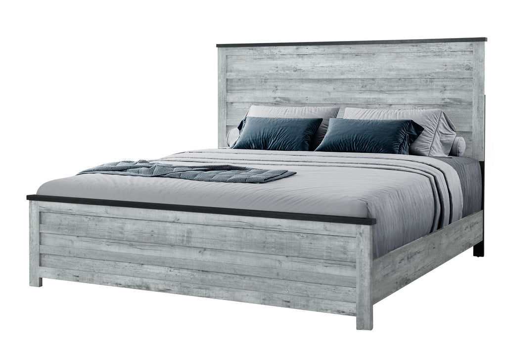 Ozark - 4 Piece Queen Bedroom Set (Queen Bed, Dresser, Mirror And Nightstand) - Grey Wash