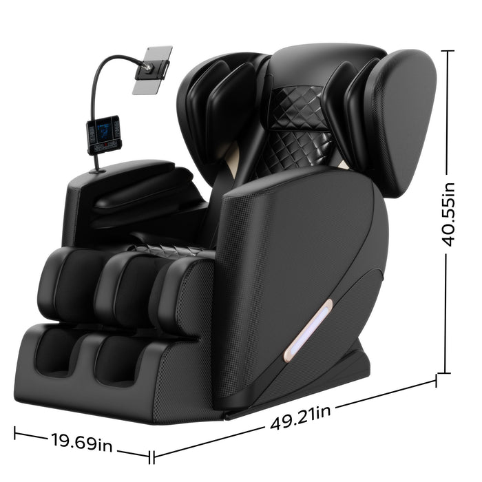 Massage Chair Recliner With Zero Gravity With Full Body Air Pressure - Black