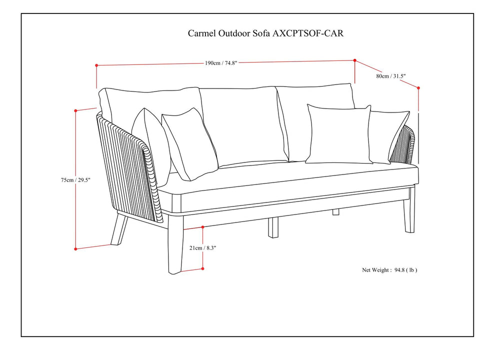 Carmel - Outdoor Sofa - Sand Drift