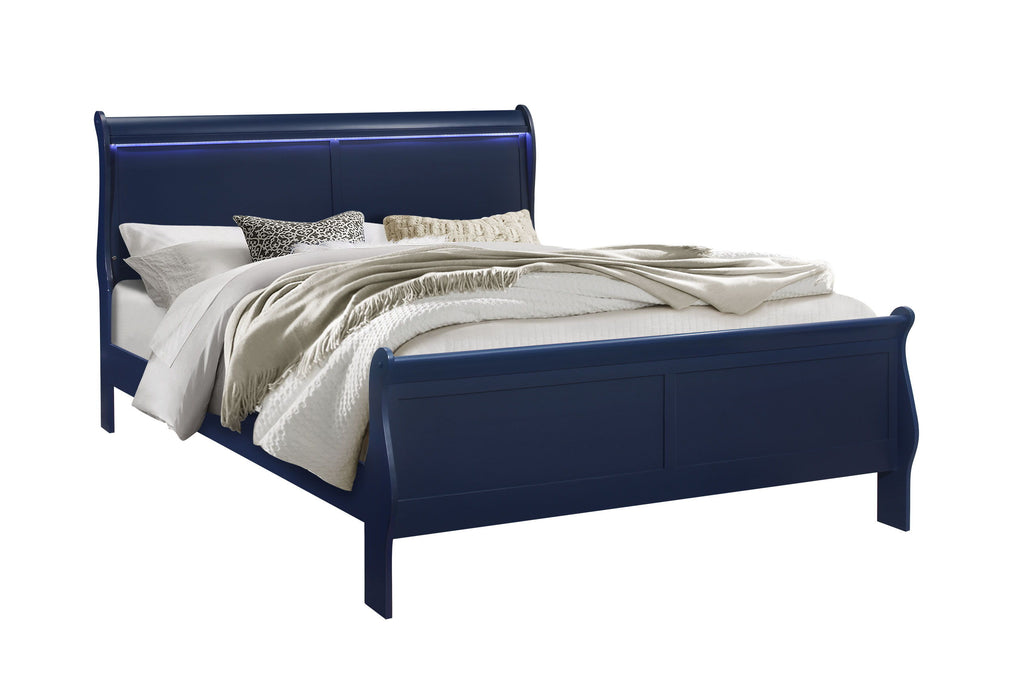 Charlie - King Bed With LED - Blue