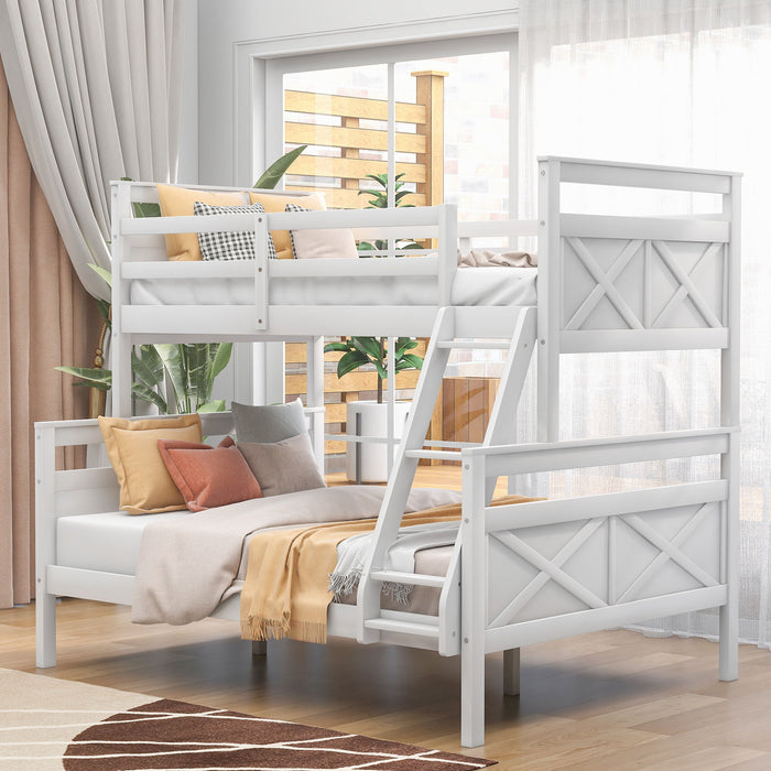 Kids Furniture - Bunk Bed With Ladder, Safety Guardrail, Perfect For Bedroom