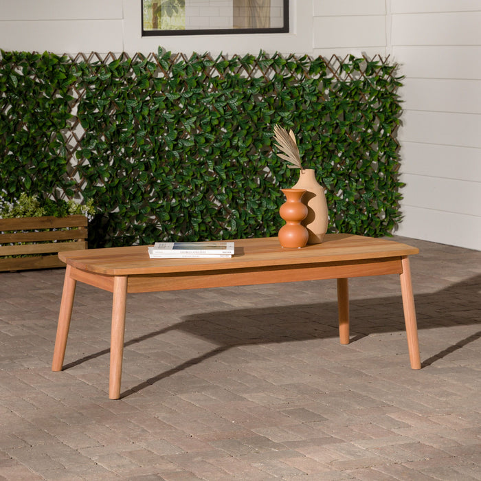 Contemporary Eucalyptus Wood Patio Coffee Table - Natural