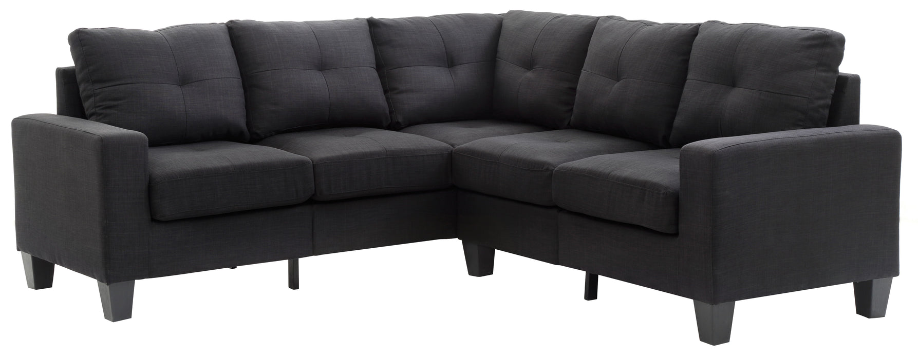 Glory Furniture Newbury Sectional - Black - Fabric