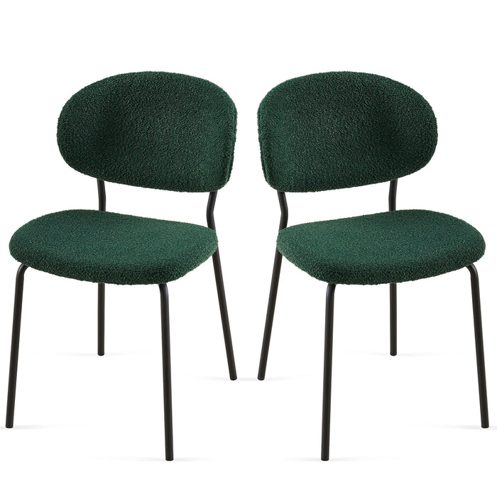 Boucle Dining Chairs, Dining Chairs With Metal Legs For Dining Room, Kitchen, Living Room