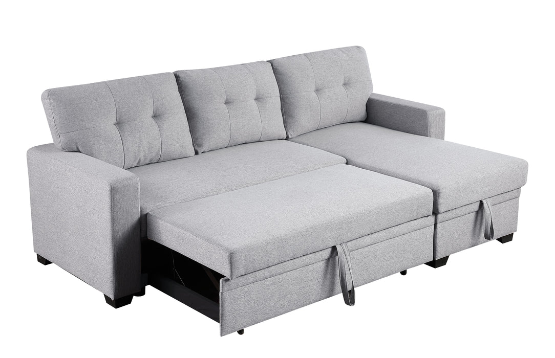 Upholstered Pull Out Sectional Sofa With Chaise