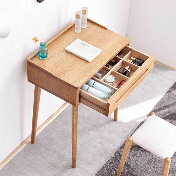 Dresser Bistro Table, 100% Solid Table Table Desk Top Table Dresser Compact Dresser Accessories Storage Drawer Natural Wood - Oak