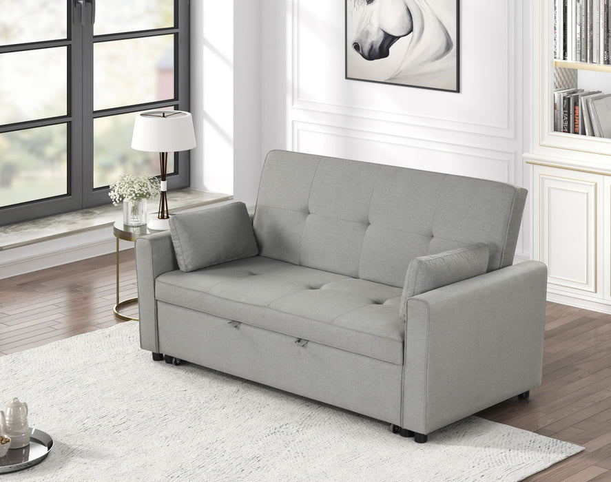 Fabian - Woven Convertible Sleeper Sofa With Pillows - Gray