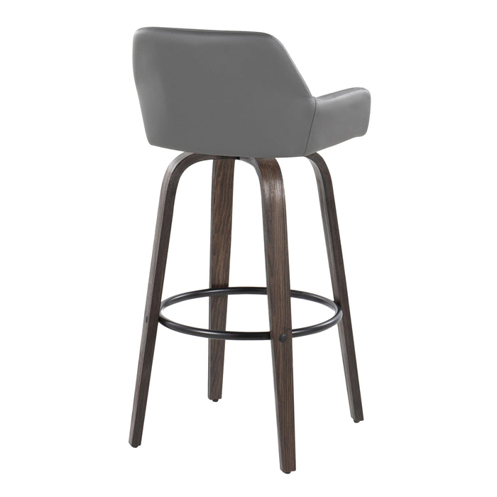 Daniella - Contemporary Fixed Height, Barstool With Swivel With Round Footrest (Set of 2)