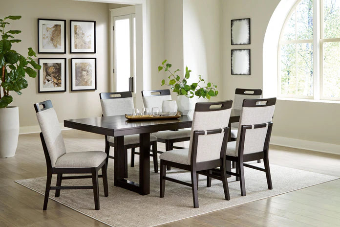 7 Pc. - Rectangular Extension Table, 6 Side Chairs