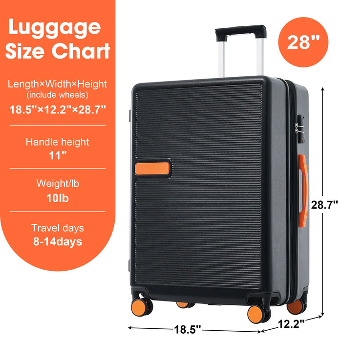 Contrast Color Hardshell Luggage 28" Expandable Spinner Suitcase With Tsa Lock Lightweight