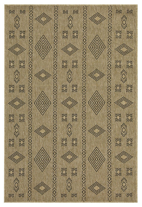 Earth - 2'7" X 7'3" Indoor / Outdoor Area Rug - Jute / Black