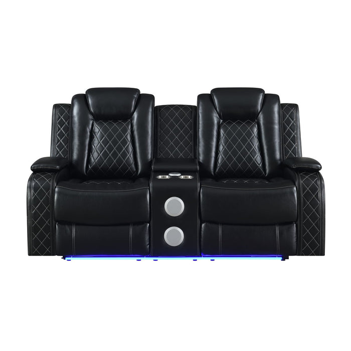 Orion - Consola Loveseat con dos sillones reclinables