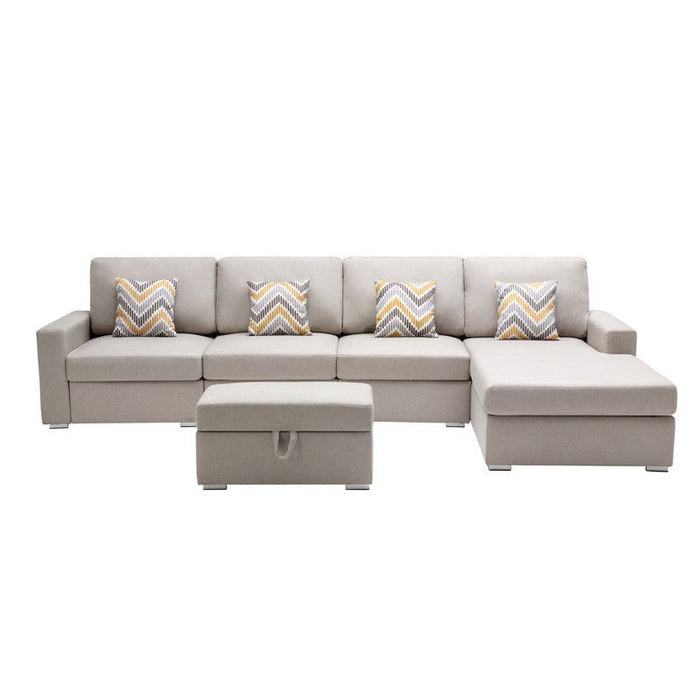 Nolan - Fabric 5 Piece Sectional Sofa With Interchangeable Legs