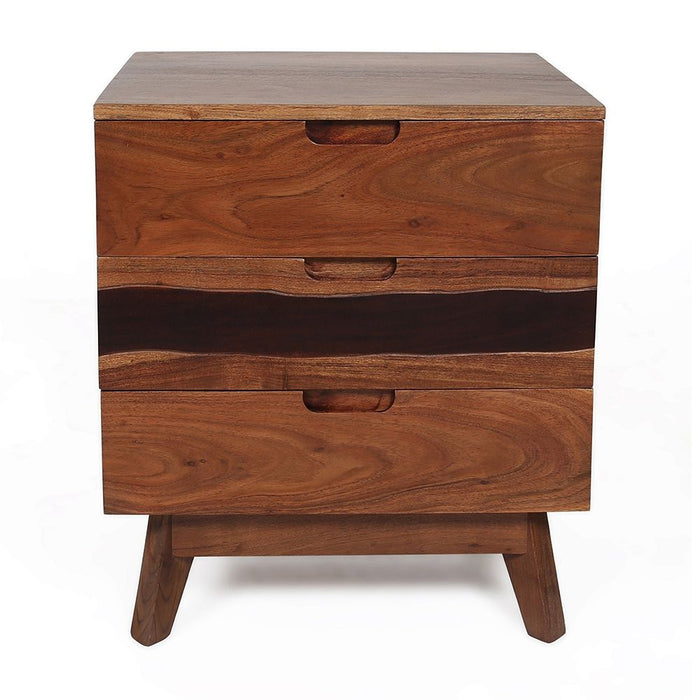 Elegant Design Nightstand - Natural Brown