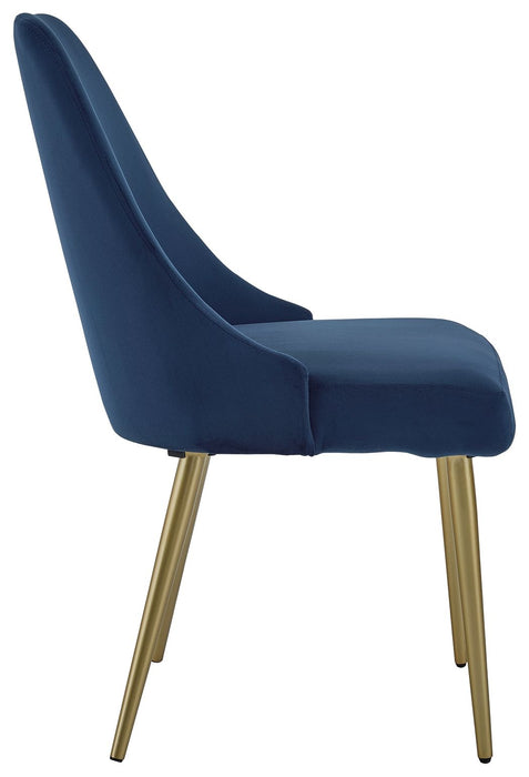 Wynora - Azul - Cadeira lateral de jantar Uph (conjunto de 2)