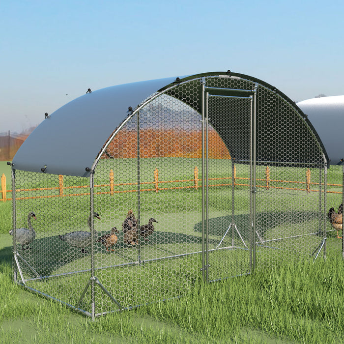 Large Chicken Coop Upgrade Three Support Steel Wire Impregnated Plastic Net Cage, Oxford Cloth Plated Waterproof UV Protection, Duck Rabbit Sheep Bird Outdoor House