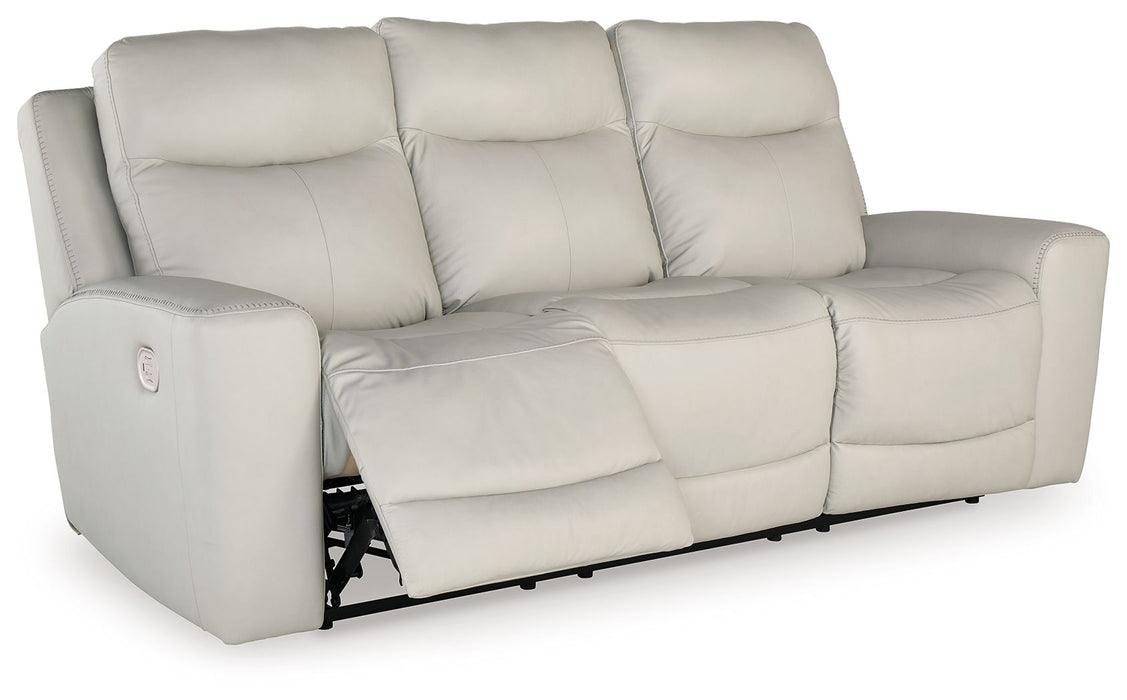 Mindanao - Coco - 3 piezas. - Sofá reclinable eléctrico, sofá de dos plazas reclinable eléctrico con consola, sillón reclinable eléctrico