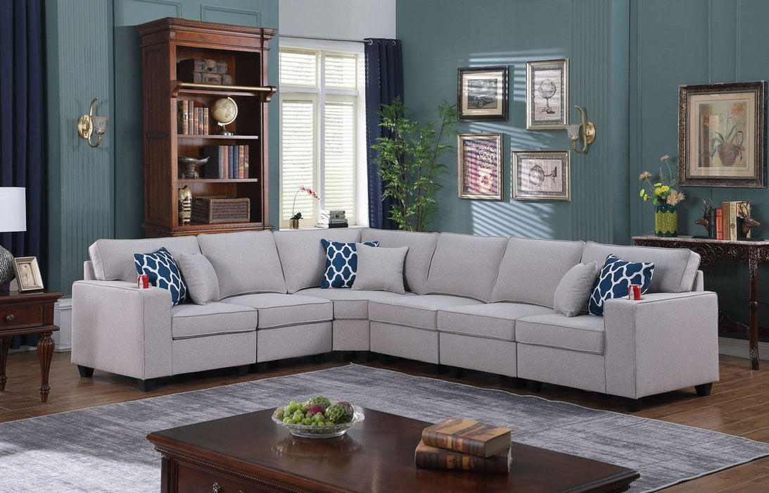 Cooper - 6 Piece Reversible Sectional Sofa With Cupholder