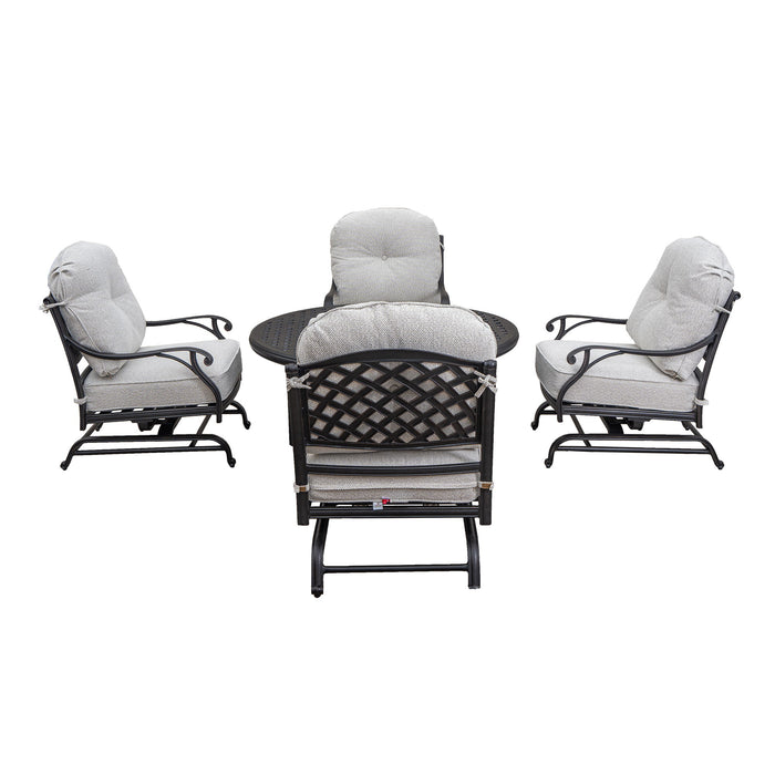 Stylish Outdoor 5 Piece Aluminum Dining Set With Cushion - Sandstorm