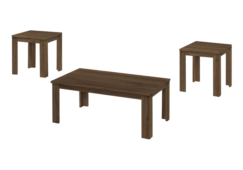 Table Set, Coffee, End, Side, Accent For Living Room, Transitional (Set of 3) - Walnut