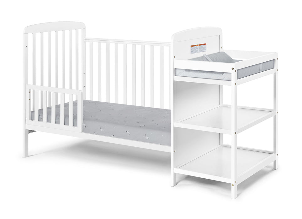 Ramsey 3-In-1 Convertible Crib And Changer Combo - White