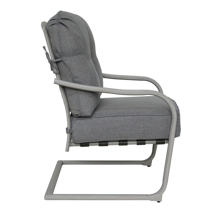 Outdoor Aluminum C Spring Chair (Set of 2) - Basalt