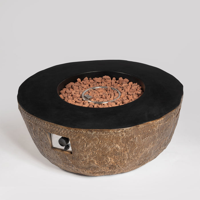 Concrete Gas Fire Pit Bowl - Brown