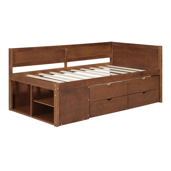 Daybed With Drawers And Shelves
