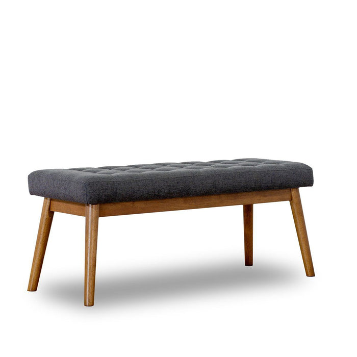 Delilah - Modern Bench (Fabric) - Dark Gray