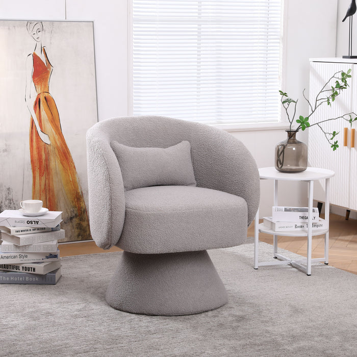 Swivel Accent Chair, Armchair Round Barrel Chair In Fabric For Living Room Bedroom