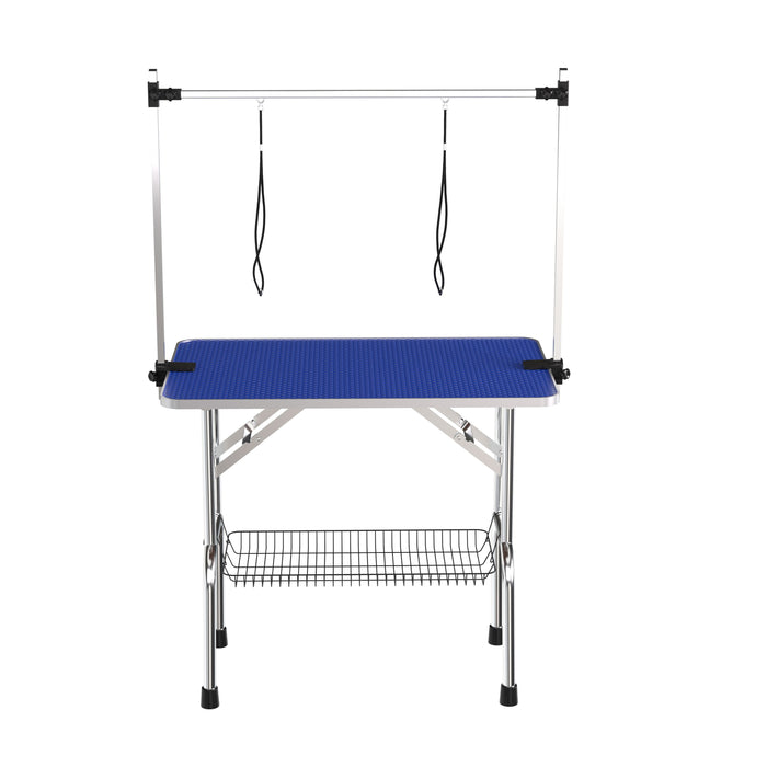 Folding Dog Pet Grooming Table Heavy Duty Stainless Steel Pet Dog Cat Grooming Table - Blue