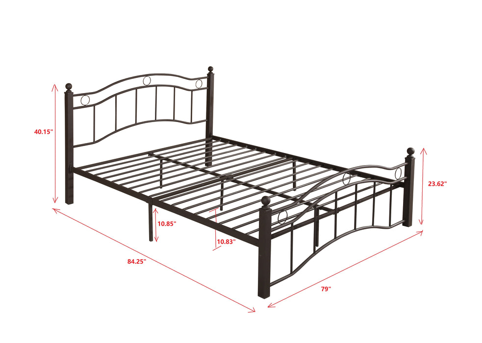 King Size Metal Bed Frame With Headboard And Footboard Bronze