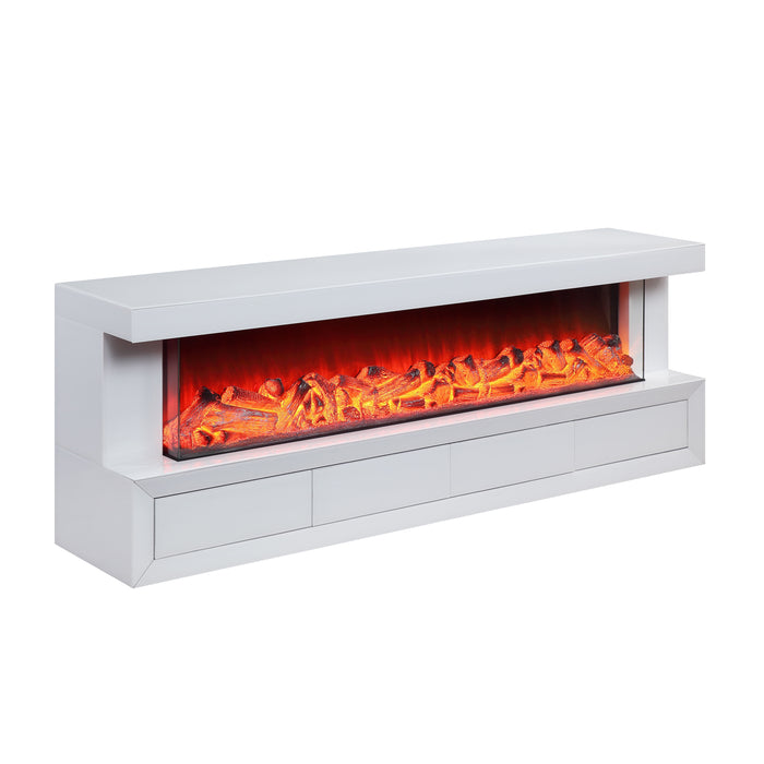 Dorian - TV Stand With Fireplace And Speaker - White